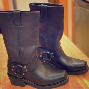 Harley-Davison Black Harness Riding Boots